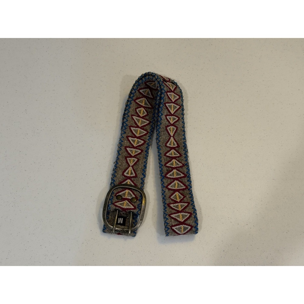 Jenny Krauss Wool Belt Embroidered Floral Boho Medium Made Peru Sundance - Picture 2 of 5